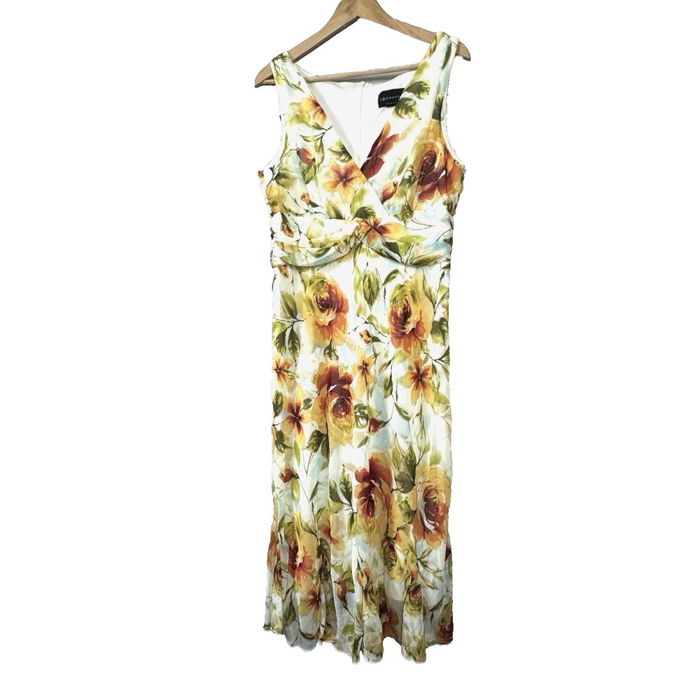 VTG Y2K Connected Apparel Babydoll Dress 16 Midi Floral Fairy Ethereal Cottage